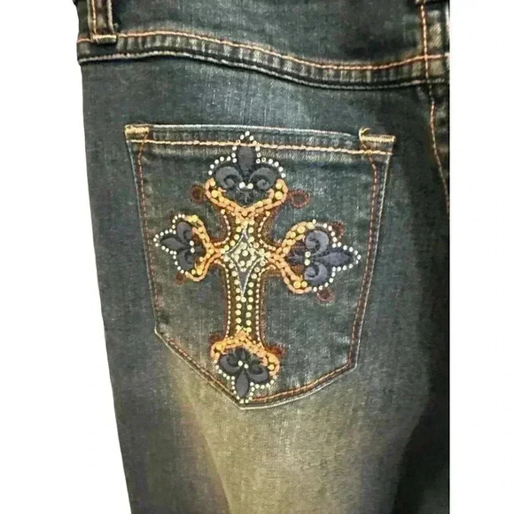 Lawman Embroidered Vintage Boot Cut Jeans Size Missing, Pre-Owned - Picture 1 of 8